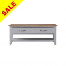 Grey Painted Large Coffee Table with Oak
